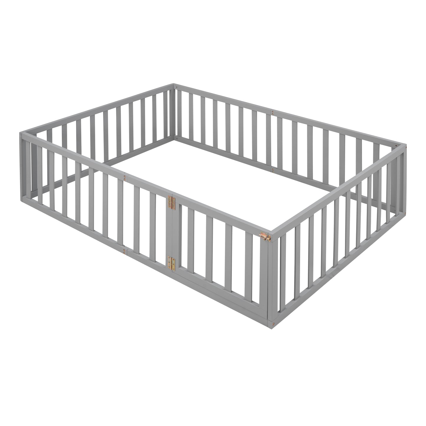 Full Size Wood Daybed Frame with Fence Gray(OLD SKU:WF289662AAE)