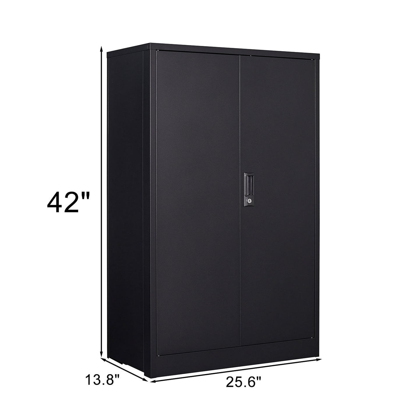 Metal storage cabinet with locked door and adjustable shelf foldable storage cabinet black