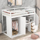 Twin Size Loft Bed with Wardrobe and Staircase, Desk and Storage Drawers and Cabinet in 1  White