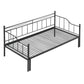 Twin Size Metal Daybed with Trundle Daybed with Slat No Box required Black