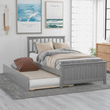 Twin size Platform Bed with Trundle Gray