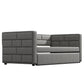 Twin Size Daybed with Trundle  Upholstered Daybed with Padded Back  Gray