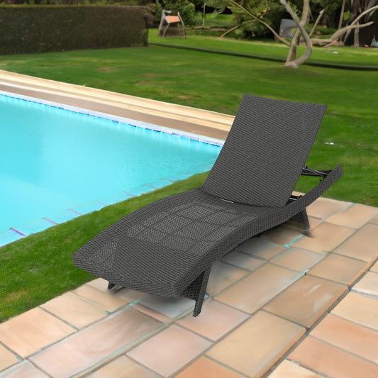 Chaise longue de mimbre PE de Salem, perfecta para relajarse y descansar al aire libre