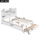 Full Size Platform Bed with Storage Headboard, Charging Station and 2 Drawers White