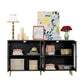 Modern Accent Sideboard Cabinet with Acrylic Doors, Freestanding Storage Cupboard in Black Finish