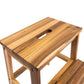 Acacia Wood Two-Step Stool, Small Rectangle Design for Functional Use