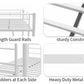 Heavy-duty Sturdy Meta Twin over Twin with Trundle Bunk Bed/l/ Noise Reduced/ Safety Guardrail/No Box Spring Needed,White