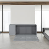 Queen Size Murphy Bed with Rotable Desk  Gray