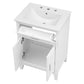 24" Bathroom Vanity with Sink, Solid Wood and MDF Cabinet with One Flip Drawer and Doors, White