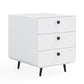 Modern Night Stand Storage Cabinet for Living Room Bedroom Steel Cabinet with 3 Drawers Bedside Furniture Circular Handle