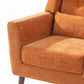 Modern Accent Chair Upholstered Foam Filled Living Room Chairs Comfy Reading Chair Mid Century Modern Chair (Orange)