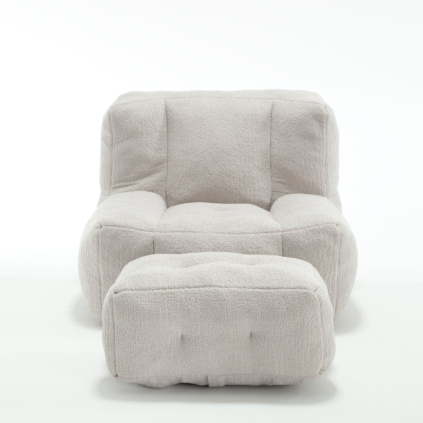 Fluffy bean bag chair Super soft couch chair with memory foam and footstool Indoor modern focus bean bag chair