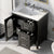 Bathroom Vanity with Sink, Bathroom Vanity Cabinet with Two Drawers and Door, Adjustable Shelf, Solid Wood and MDF, Black