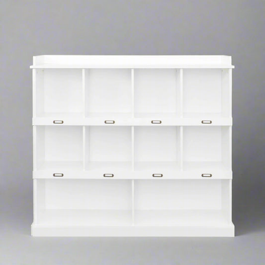 Modern 10-Shelf Bookcase White