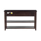 Retro Design Console Table with Two Open Shelves, Pine Solid Wood Frame and Legs for Living Room (Espresso)