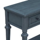 TREXM Classic Retro Style Console Table with Three Top Drawers and Open Style Bottom Shelf (Navy)