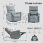 Adult electric swivel rocking chair, 270 ° swivel rocking chair, single sofa lounge chair (blue gray)