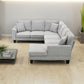 108*85.5" Modern U Shape Sectional Sofa 7 Seat Fabric Sectional Sofa Set