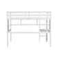 Twin Loft Bed with built-in desk and bookcase of three compartments, Guardrails and Ladder,White