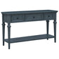 TREXM Classic Retro Style Console Table with Three Top Drawers and Open Style Bottom Shelf (Navy)