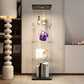 4 LED light glass display cabinets with door shelves, floor standing antique bookshelf