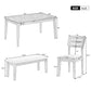 TREXM Classic and Traditional Style 6 - Piece Dining Set, Includes Dining Table  4 Upholstered Chairs & Bench (White+Gray)