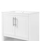 Bathroom Vanity with Sink Multi-functional Bathroom Cabinet with Doors and Drawers Solid Frame and MDF Board, White