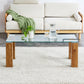 Glass-Top Coffee Table tea table with MDF Legs - Stylish Blend of Elegance and Durability