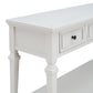 TREXM Classic Retro Style Console Table with Three Top Drawers and Open Style Bottom Shelf (Antique White)