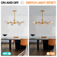 Modern Crystal Chandeliers, 9 Lights Golden Chandelier for Living Room Bedroom (Bulbs Not Included)