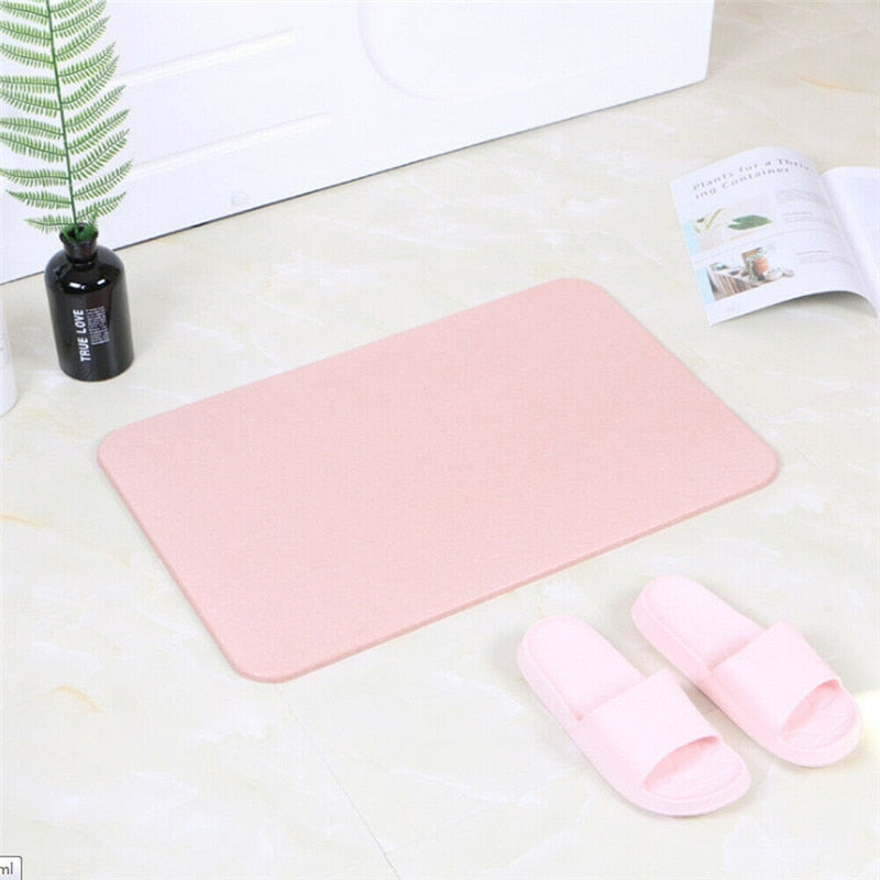 Anti Slip Bath Mat Loofah Shower Rug Bathroom Carpet Water Drains Bathtub Quick Dry Pda