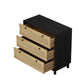 3-Drawers Storage Cabinet Rope Woven Drawer,for Bedroom,Living Room,Dining Room,Hallways,Black