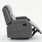 PU leather recliner massage chair with adjustable leg positions at the back, easy to reach side buttons - gray