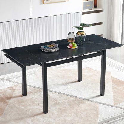 Black Ceramic Expandable Dining Table