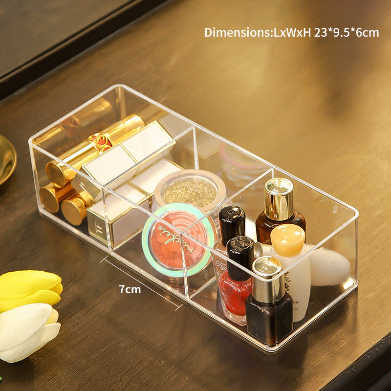 Transparent Drawer With Built-In Partition Box Dressing Table Cosmetic Lipstick Can Be Stacked For Storage Classification Of Desktop Debris