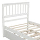 Twin size Platform Bed with Trundle White