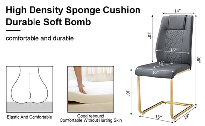 Faux Leather Dining Chairs Set of 4 Gray