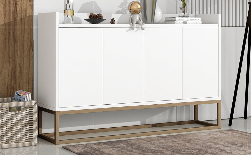 TREXM Modern Sideboard Buffet Cabinet with Large Storage Space, Elegant Design for Dining Rooms and Entryways, White