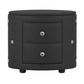 Elegant PU Nightstand with 2 Drawers and Crystal Handle,Fully Assembled Except Legs&Handles,Storage Bedside Table - Black