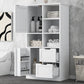 Bathroom storage cabinet with doors and drawers, multiple storage spaces, independent, open adjustable shelves, white