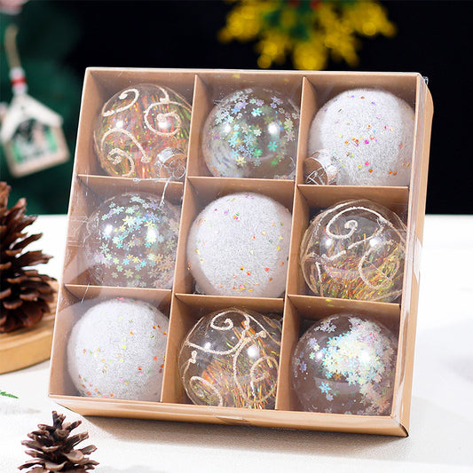 8 cm Glass Ornament Set – Hand-Painted Detail