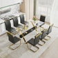 Dining table Modern tempered glass dining table Large modern office desk