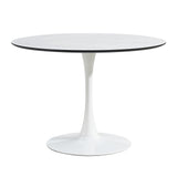 TULIP DINING TABLE Dia 100cm ROUND WHT MARBLE WHT 1pc per ctn