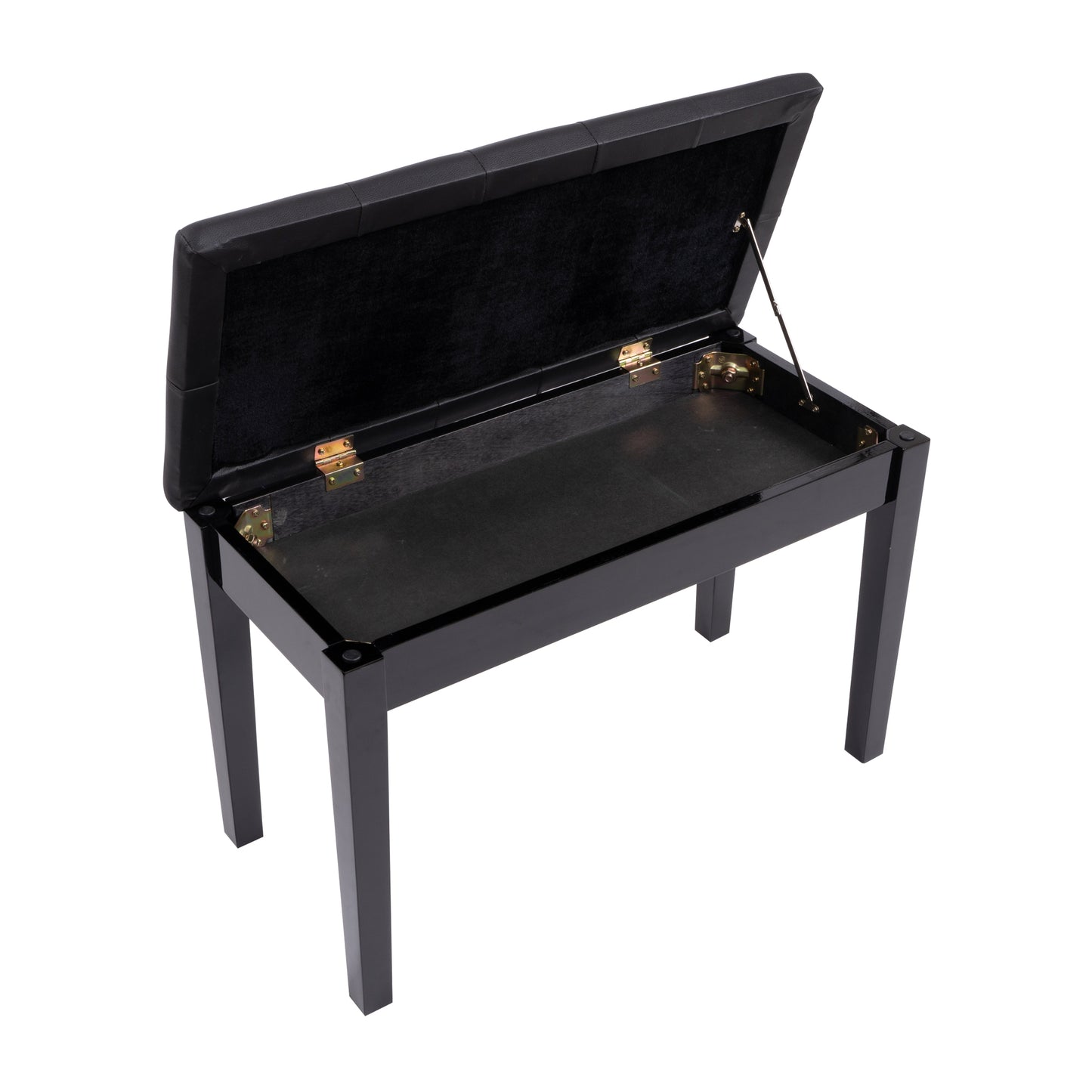 Piano Bench with Padded Cushion and Music Book Storage Compartment, Duet Wooden Seat, 13.7 x 29.5 x 20 inches, Load 440lb Black