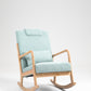 Rocking Chair Upholstered Fabric Rocking Armchair Indoor with High Backrest Glider Chairs and Lumbar Pillow for Living Room