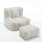 Fluffy bean bag chair Super soft couch chair with memory foam and footstool Indoor modern focus bean bag chair