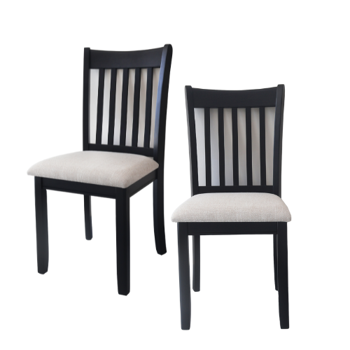 Upholstered Black Dining Chairs, Set of 2, Comfortable and Stylish for Farmhouse Kitchens