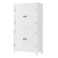 Bathroom floor storage cabinet, bathroom storage unit, 4-door independent cabinet, adjustable shelf, adaptive shelf, white