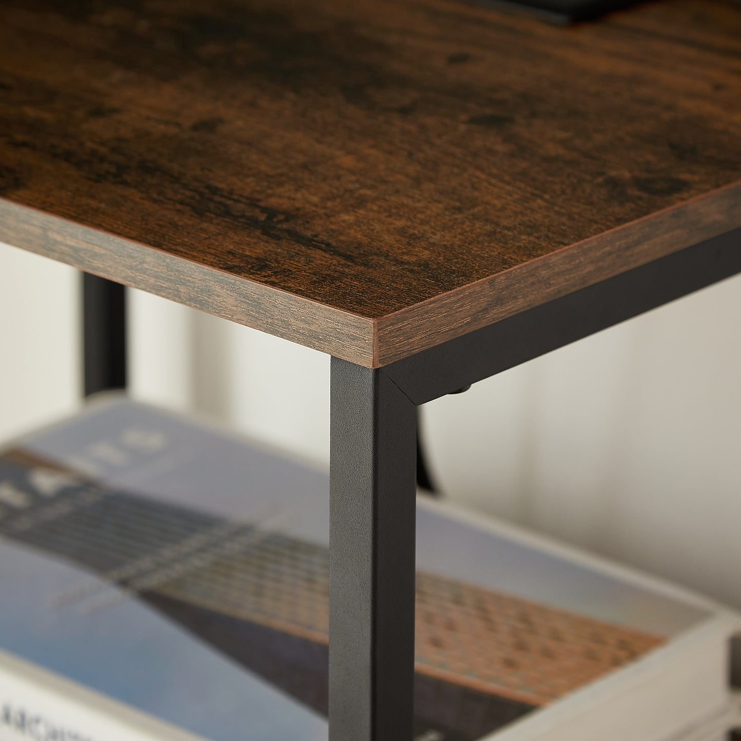 Tea Table with Charging Station, USB Port, Socket, and 2 Drawers, Perfect for Bedside Use