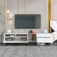 Modern TV Stand for 80-Inch TVs, Double Storage Space Media Console with Drop-Down Door, Entertainment Center